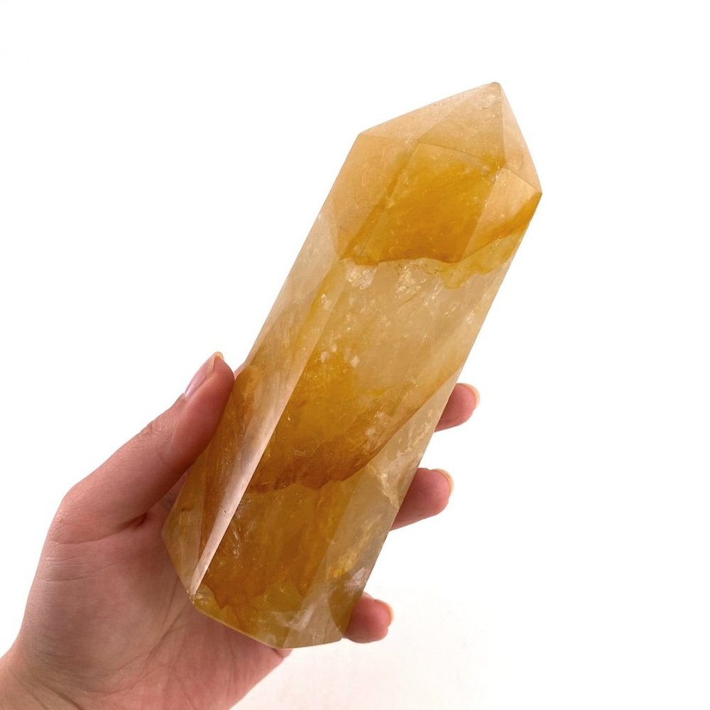 Polished Golden Healer Quartz Crystal Point Tower